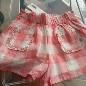Janie and Jack Pink and White Plaid Shorts